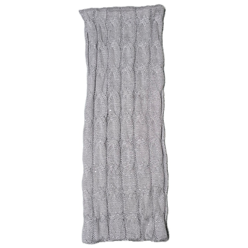 Sparkling Silver Knit‎ Infinity Scarf Cozy Winter Accessory (AB)